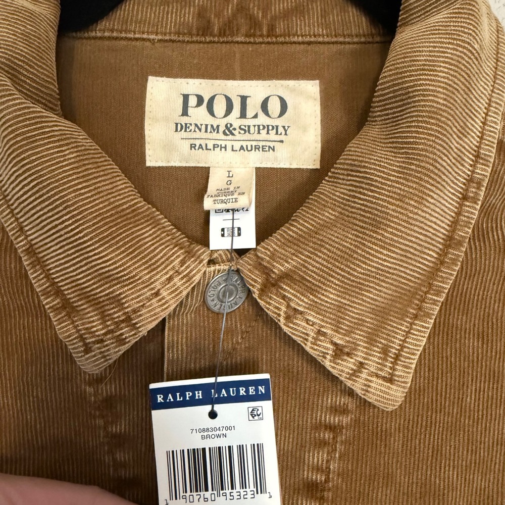 NWT Polo Ralph Lauren Stretch Corduroy Trucker Jacket L classic western heritage - Picture 3 of 5